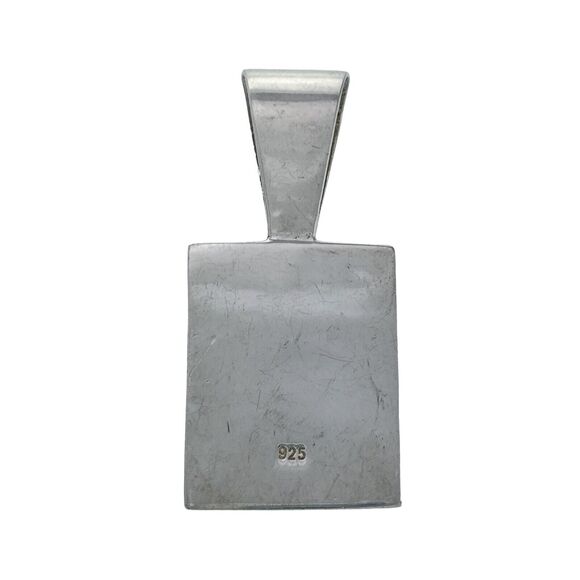 Estate Sterling Silver 925 Rectangular Red Jasper Pendant - Picture 2 of 14